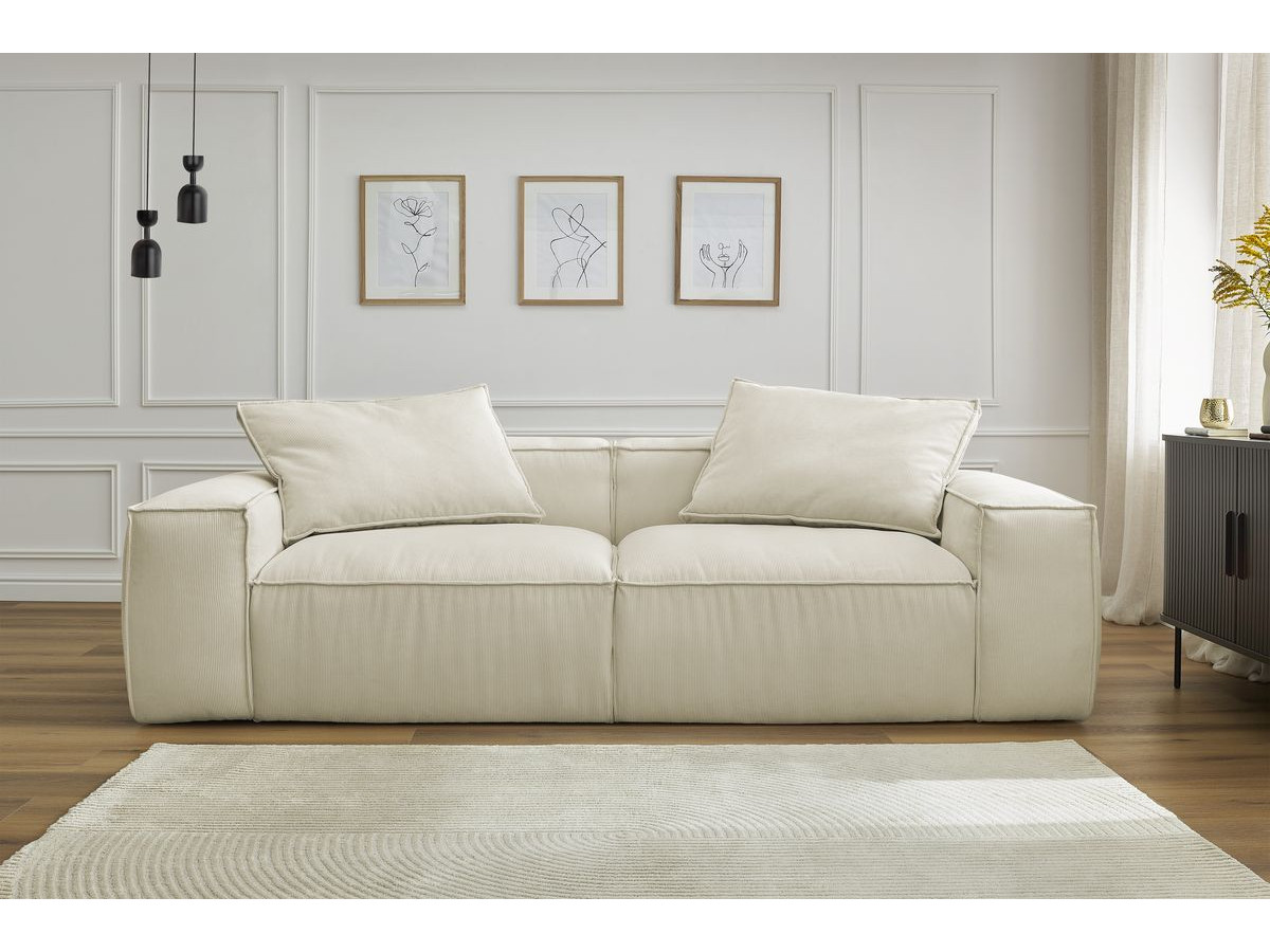 Bobochic Boheme Sofa 3-Sitzer Cordsamt Beige