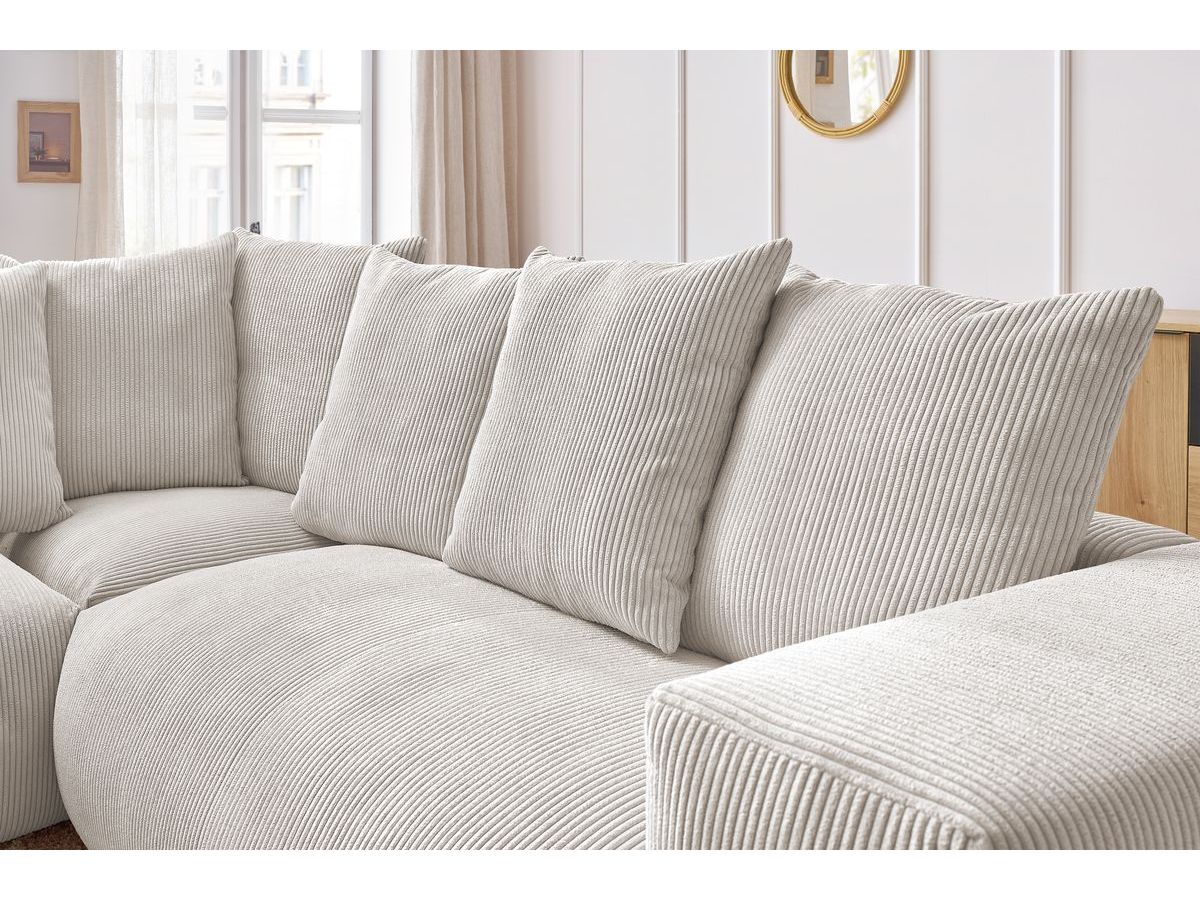 Bobochic Voltaire Ecksofa 268 × 214 cm Cordsamt Beige Ecke links