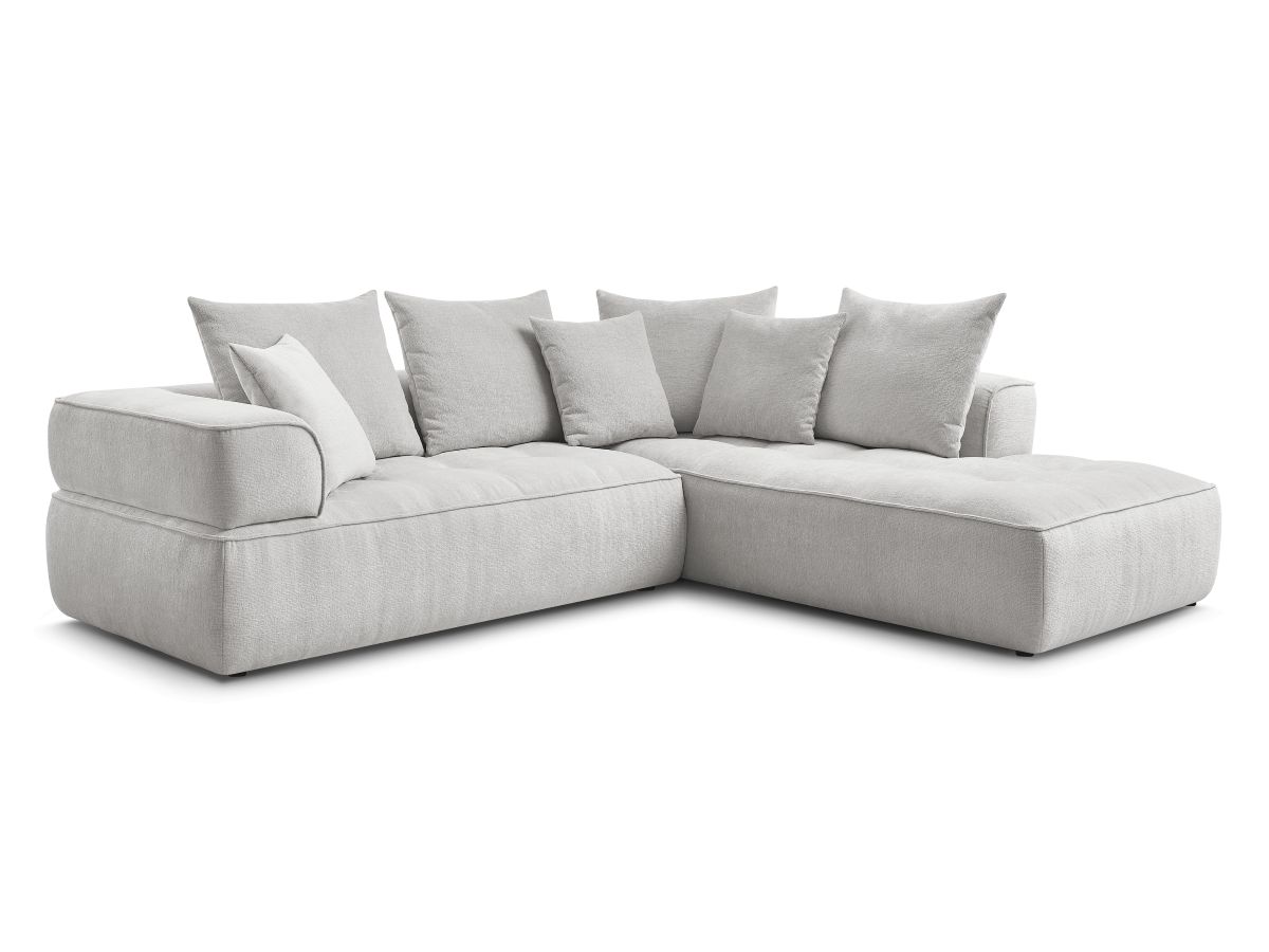 Bobochic Whesley Ecksofa Stoff Hellgrau Ecke rechts