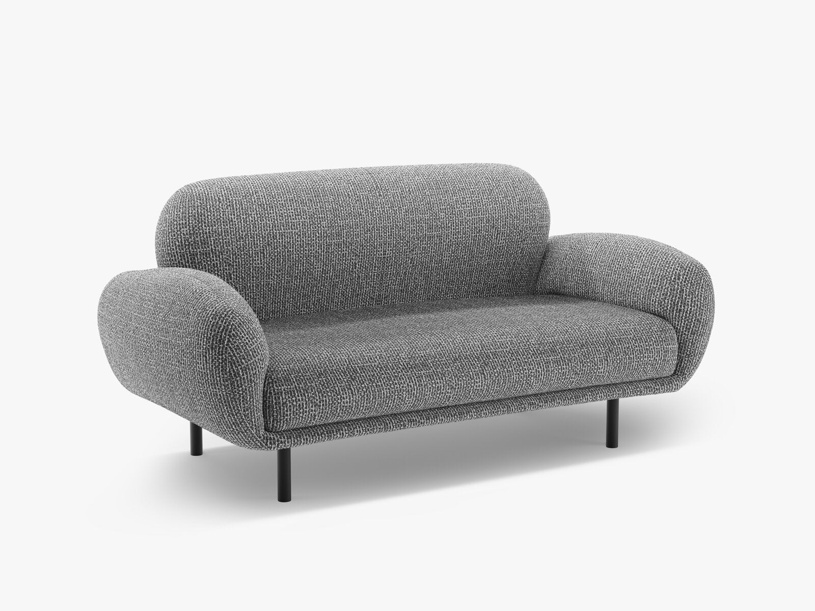 Micadoni Sofa Poppy 2-Sitzer Chenille Silencio Dunkelgrau