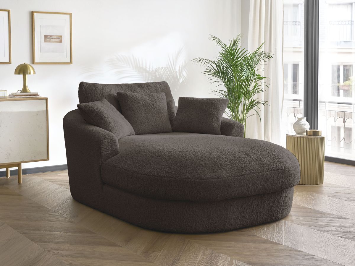 Bobochic Belem Méridienne-Modul Bouclé-Stoff Braun