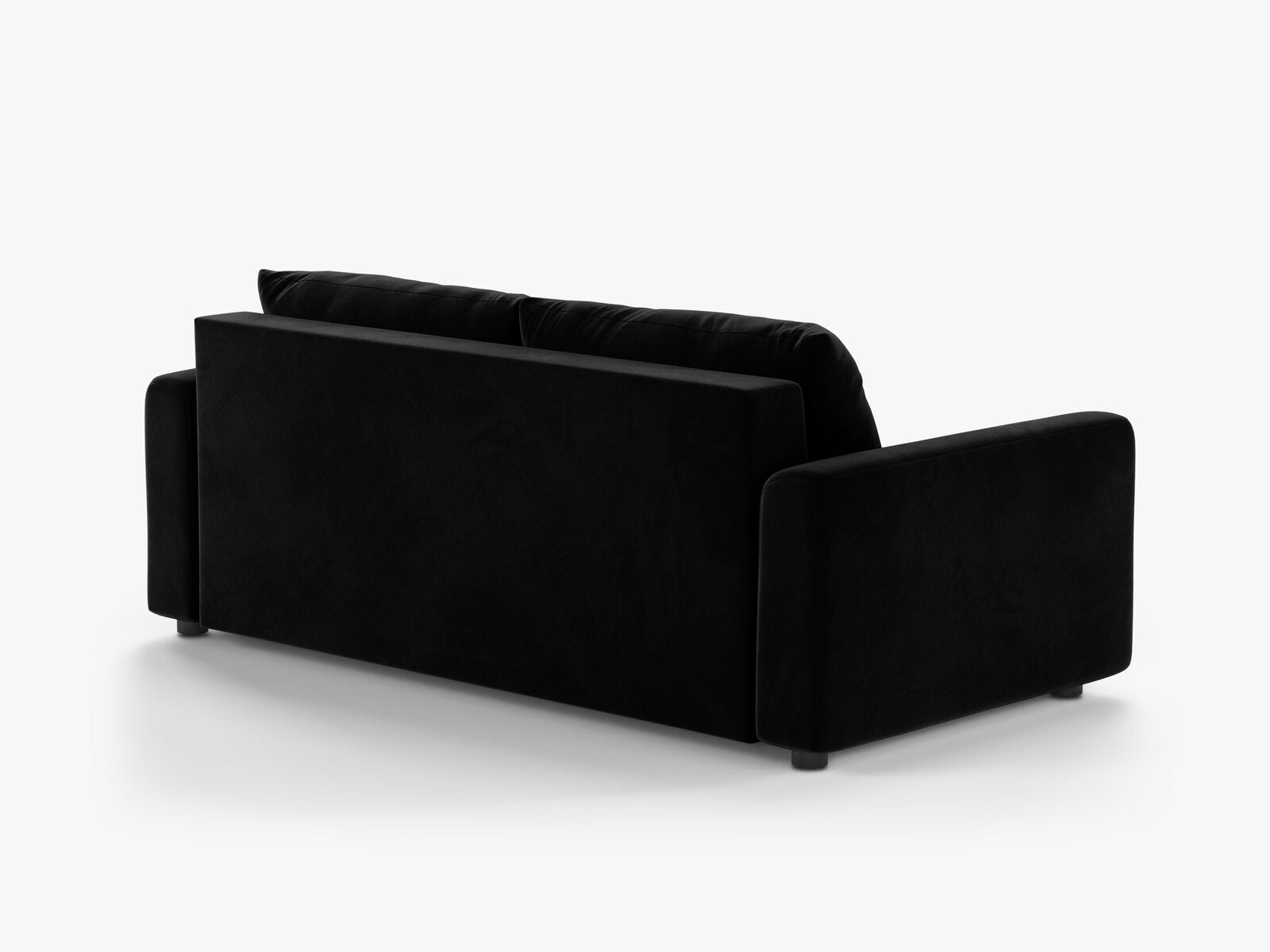 Micadoni Sofa mit Schlaffunktion David 3-Sitzer Samt Salvador Schwarz