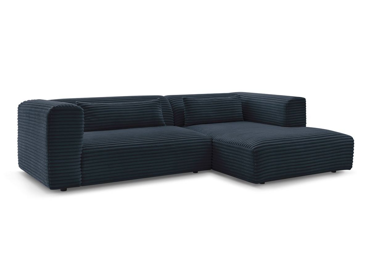Bobochic Harry Ecksofa Breitcord weich Dunkelblau Ecke rechts