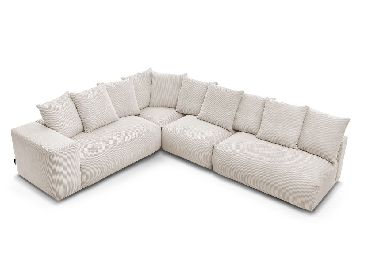 Bobochic Voltaire Ecksofa 322 × 268 cm Cordsamt Beige Ecke links