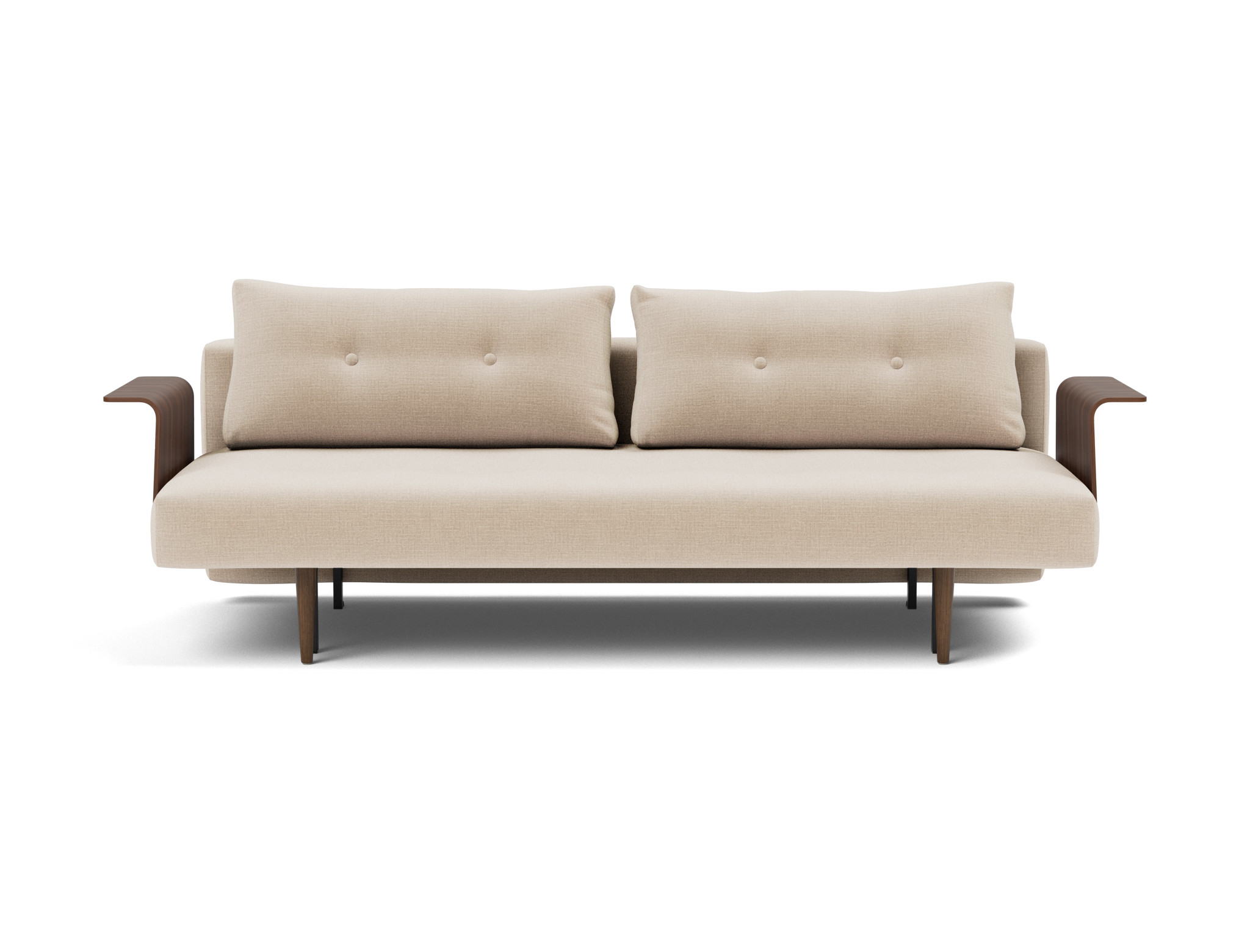 Schlafsofa Recast mit Armlehnen Chenille Esina 410-Almond-Beige