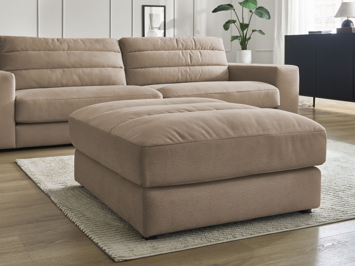 Bobochic Sierra Sofa 4-Sitzer mit Pouf Samt Taupe