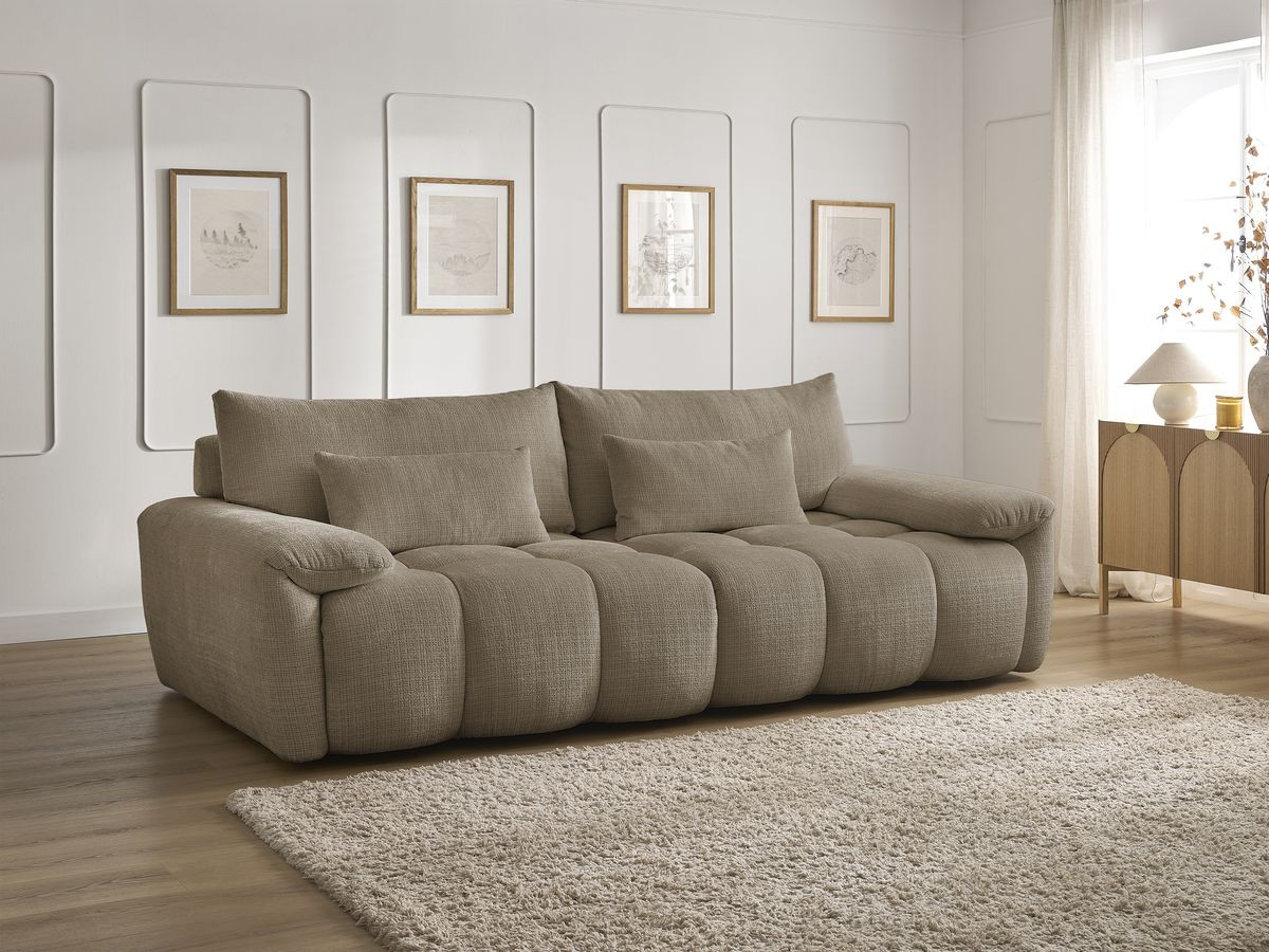 Bobochic Ivane Sofa 3-Sitzer Strukturstoff Taupe