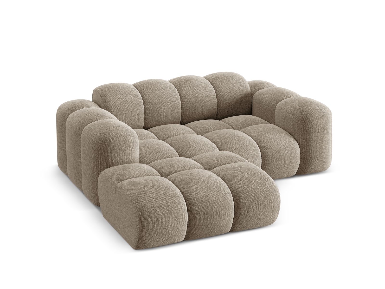 Cosmopolitan Design Ecksofa Treno 2-Sitzer Chenille Eden Dunkelbeige Links