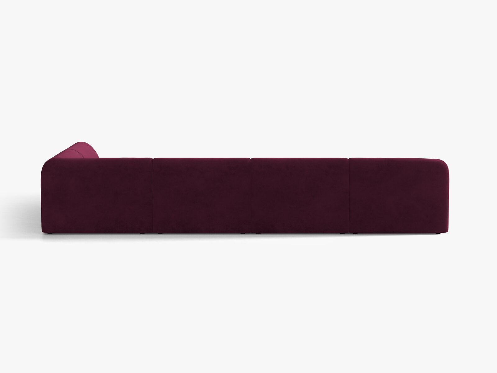 Micadoni Panorama-Ecksofa Miley 6-Sitzer Rechts Samt Venus Burgunder