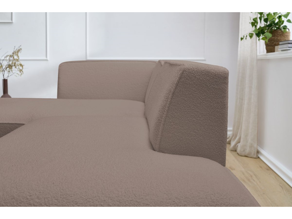 Bobochic Megeve Ecksofa Bouclé-Stoff Braun Ecke links