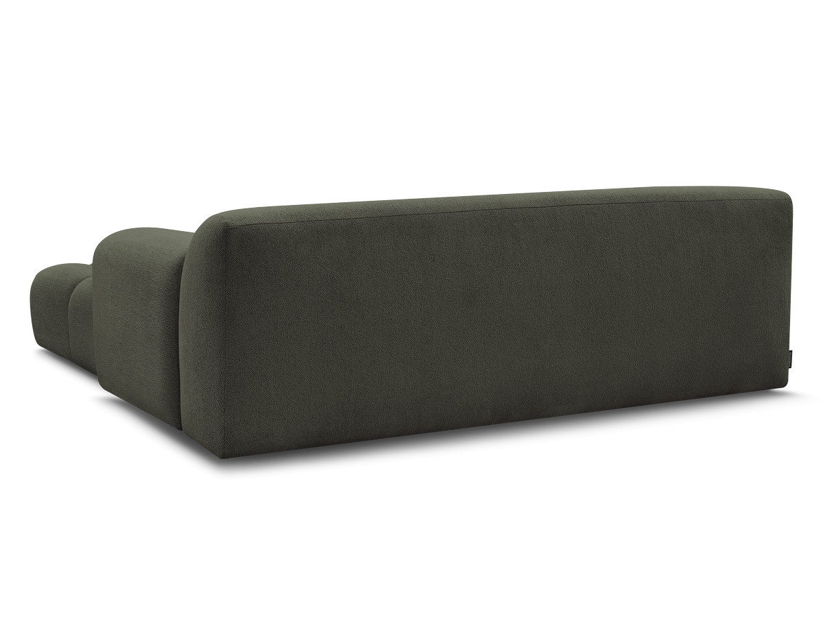 Bobochic Melisse Sofa 3-Sitzer mit Pouf Melange-Stoff Grün