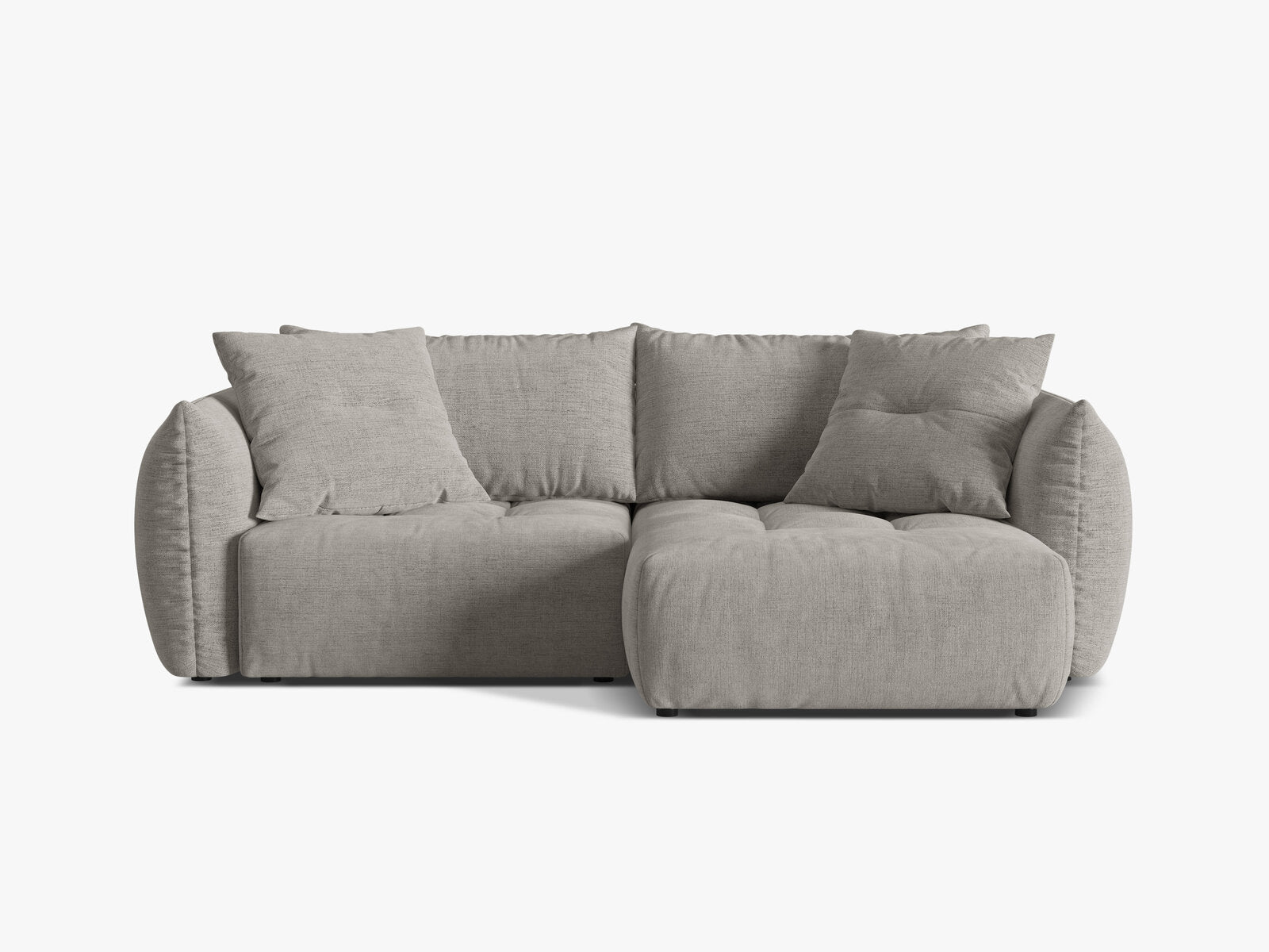 Micadoni Bloom Ecksofa 3-Sitzer mit Schlaffunktion Rechts Strukturierter Stoff Wind Hellgrau