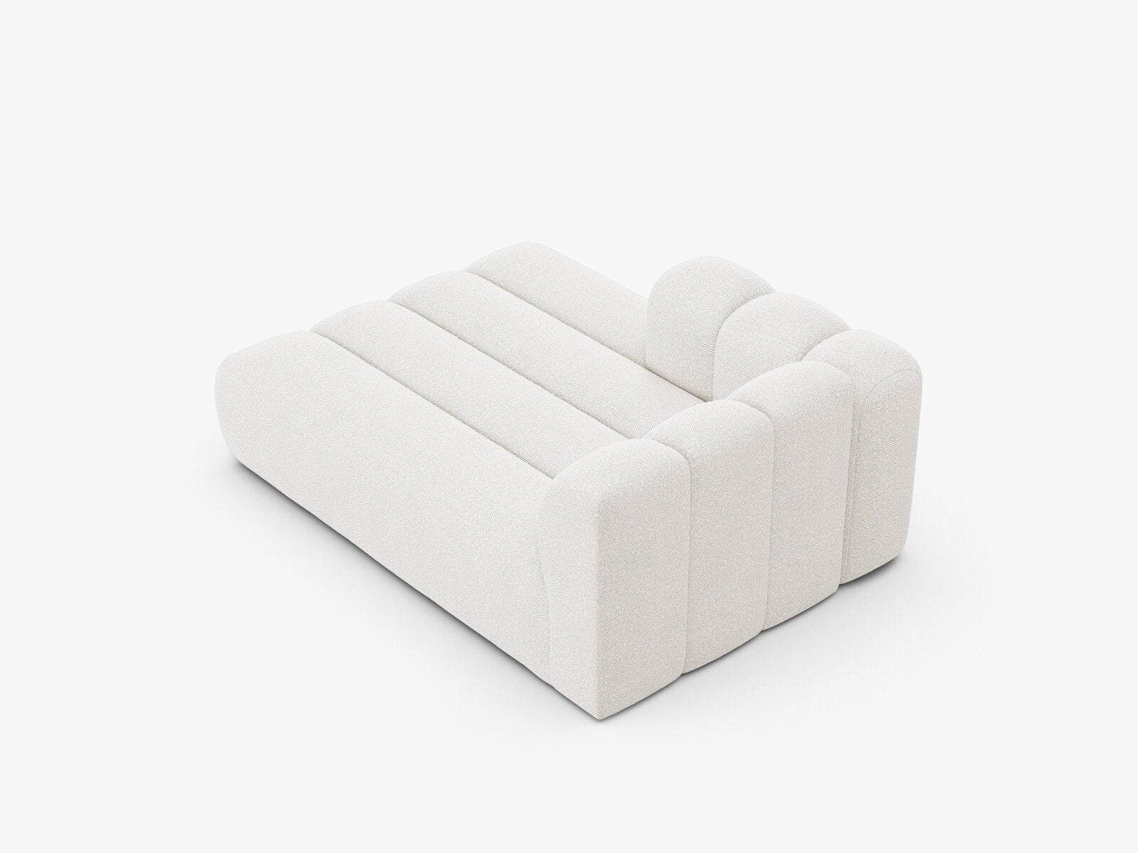 Micadoni Recamiere Lupine 2-Sitzer Links Boucle Baloo Weiß