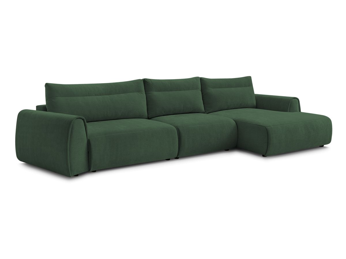 Bobochic Aden Ecksofa 386 × 152 cm Stoff Grün Ecke rechts