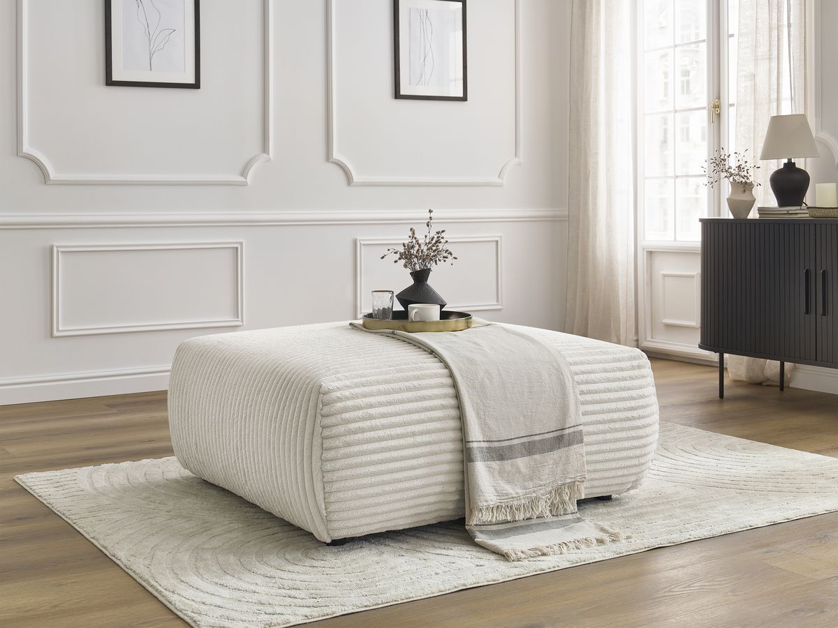 Bobochic Lucien Pouf Breitcord weich Beige