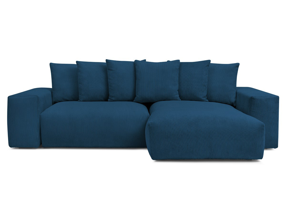 Bobochic Voltaire Ecksofa 310 × 174 cm Cordsamt Dunkelblau
