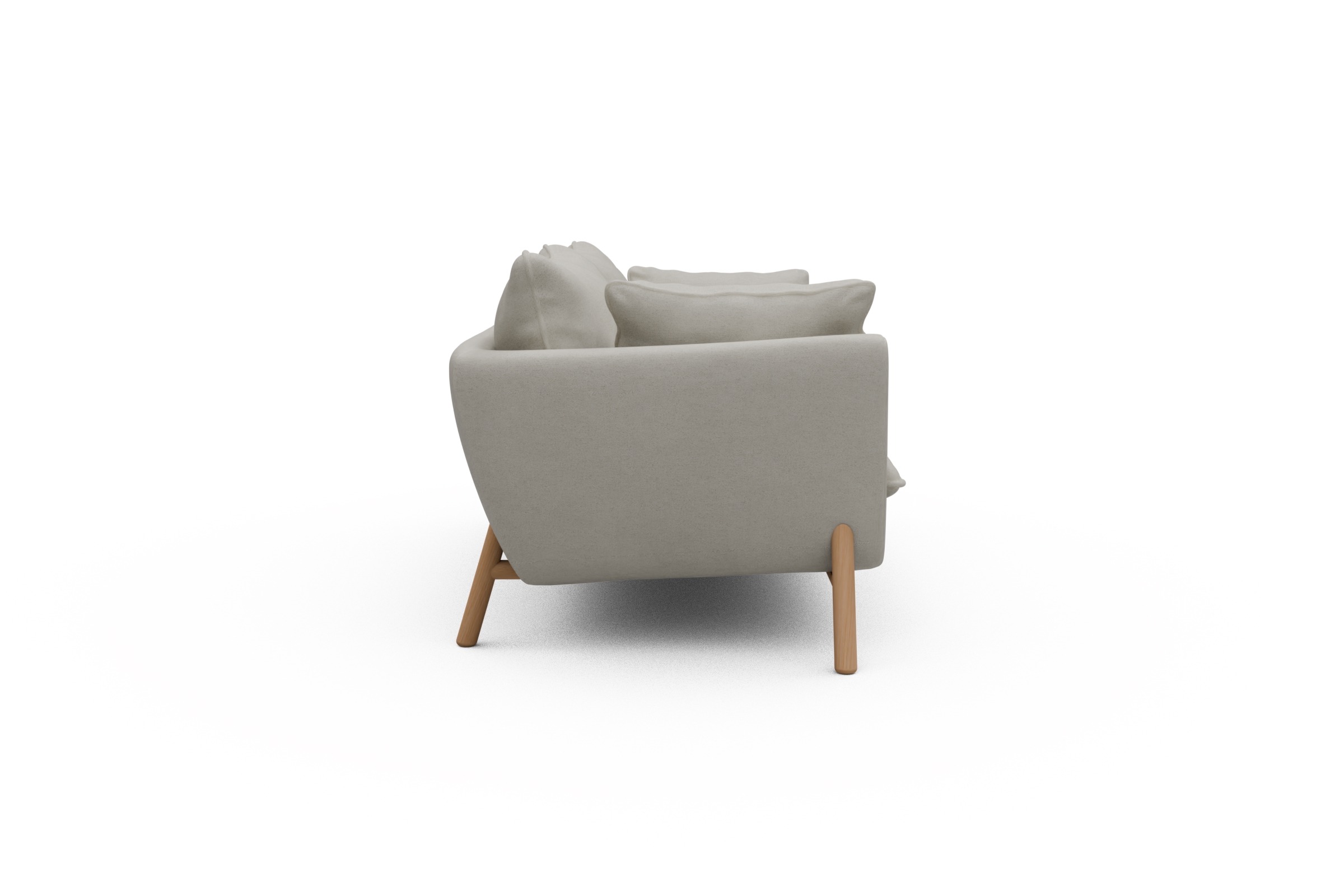 Sofa Emil PREMIUM 2-Sitzer Beinfarbe Eiche Natur Denari-Clean-Beige