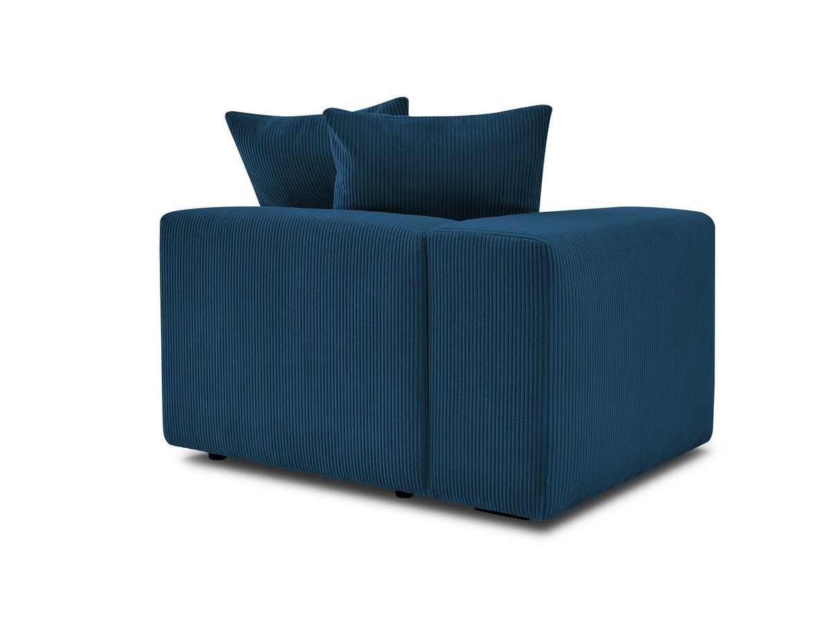 Bobochic Voltaire Sofamodul 1-Sitzer 130 × 100 cm Cordsamt Dunkelblau Ecke links