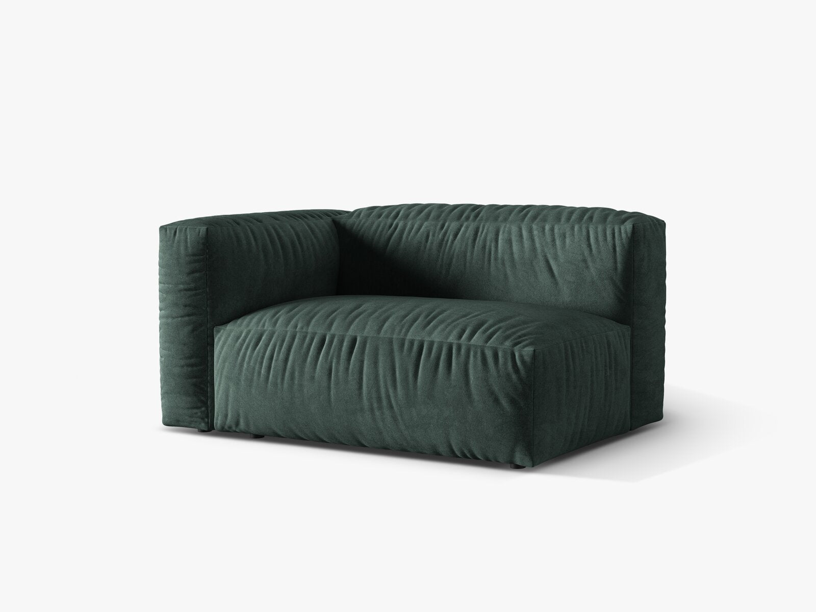 Micadoni Eckmodul Martina 1-Sitzer Groß Links Samt Vogue Petrol