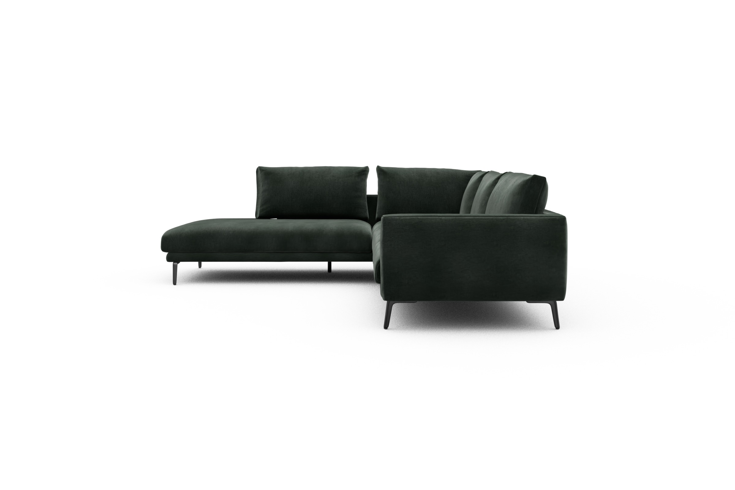 Ecksofa Karl Relax-Ecke links mit 2,5-Sitzer Smooth-Laurel-Green
