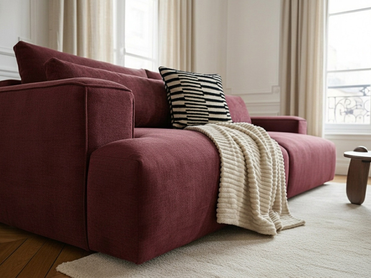 Bobochic Twiny Sofa 3-Sitzer Stoff Rot