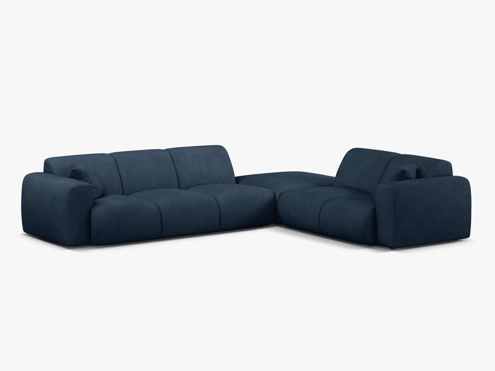 Micadoni Ecksofa Molino 6-Sitzer Rechts Strukturierter Stoff Rebel Königsblau