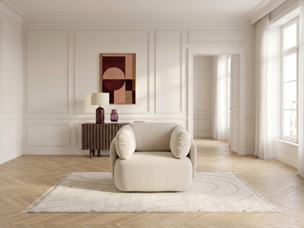 Bobochic Mario Sessel Melange-Stoff Beige