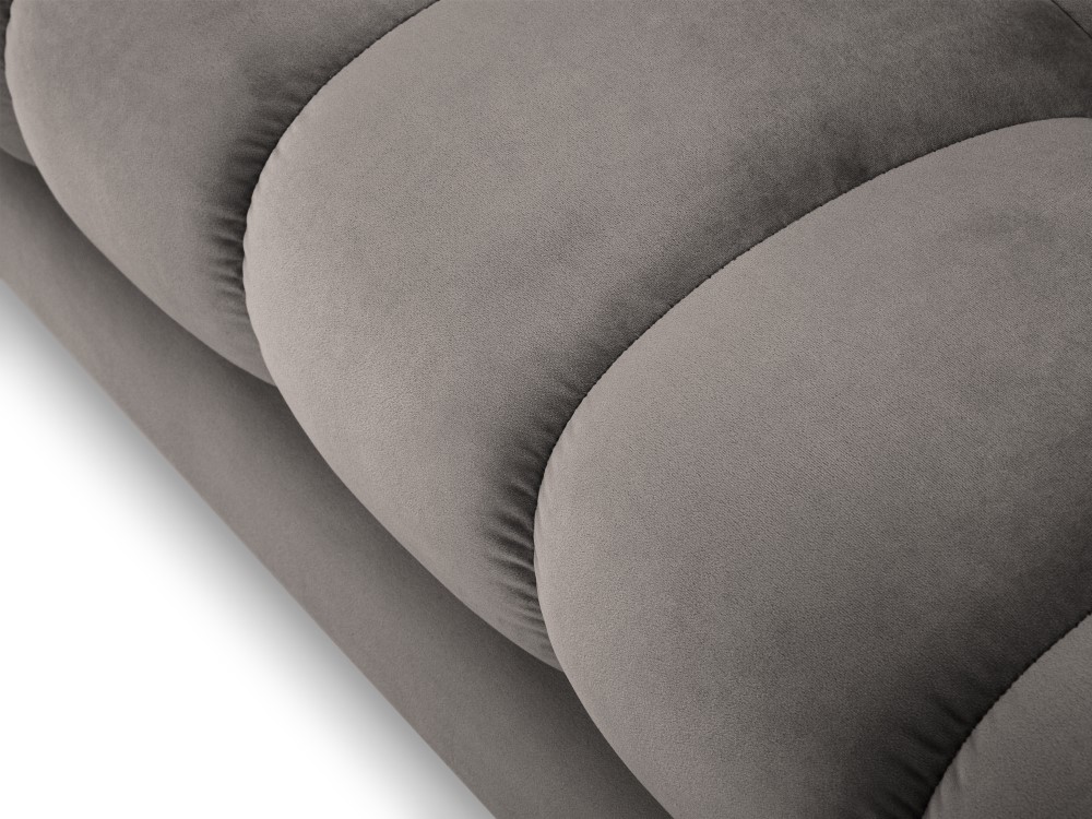Cosmopolitan Design Sofa Bali 4-Sitzer Samt Bluvel Hellgrau Beine Schwarzes Metall