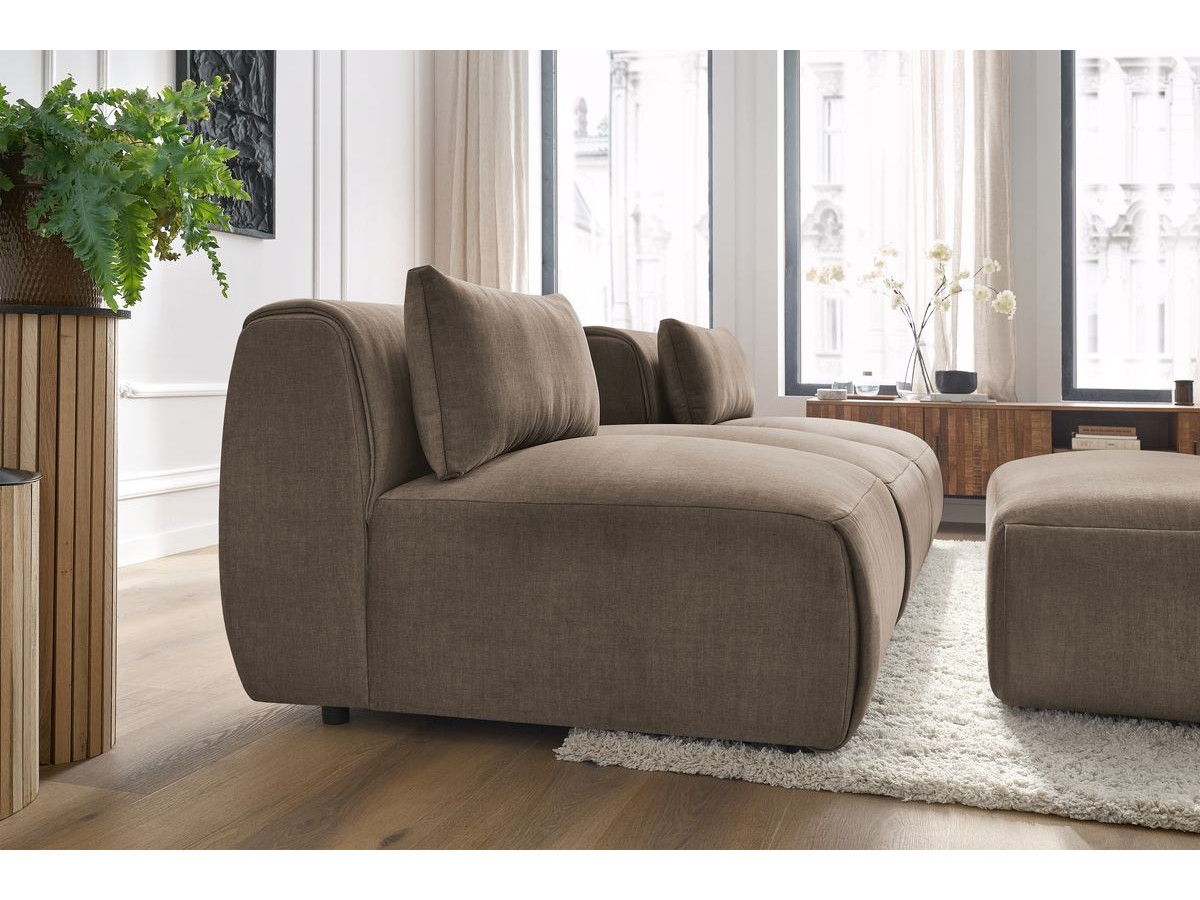Bobochic Jeanne Sofa 4-Sitzer mit Pouf Samt Taupe