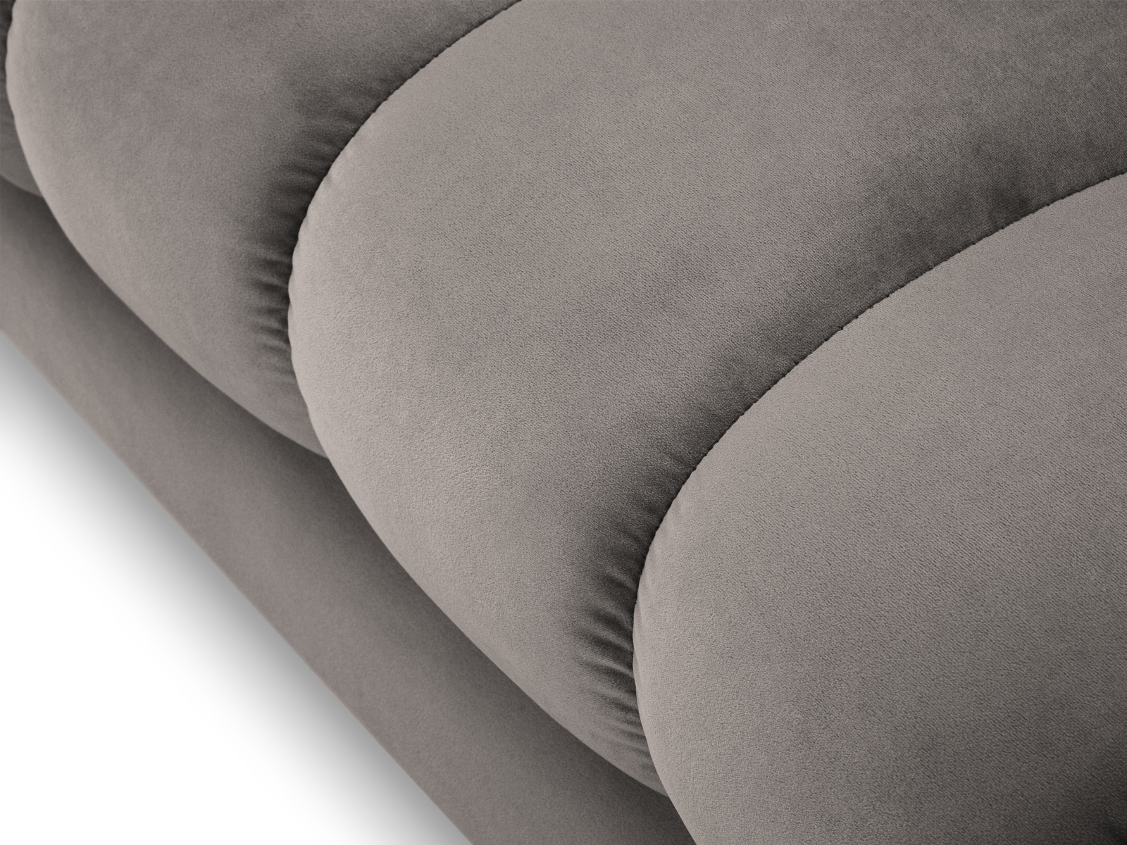 Cosmopolitan Design Chaiselongue Bali Samt Bluvel Hellgrau Links Beine Schwarzes Metall