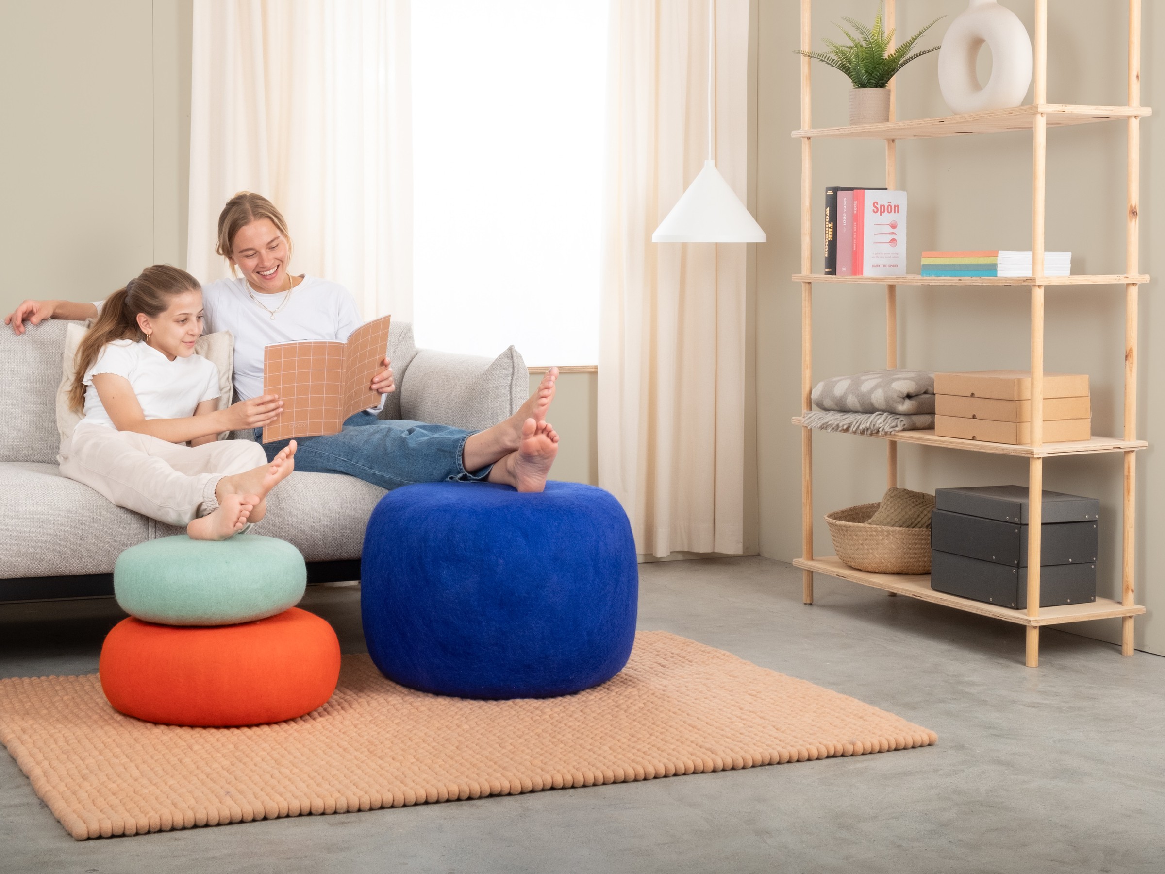 myfelt Fine Colour Pouf Türkis Ø 38 x 14 cm