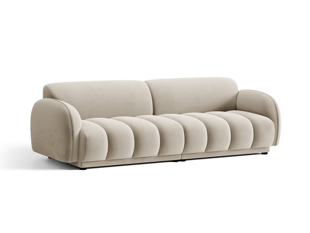 Cosmopolitan Design Sofa Bilbao 4-Sitzer Samt Casino Helles Beige
