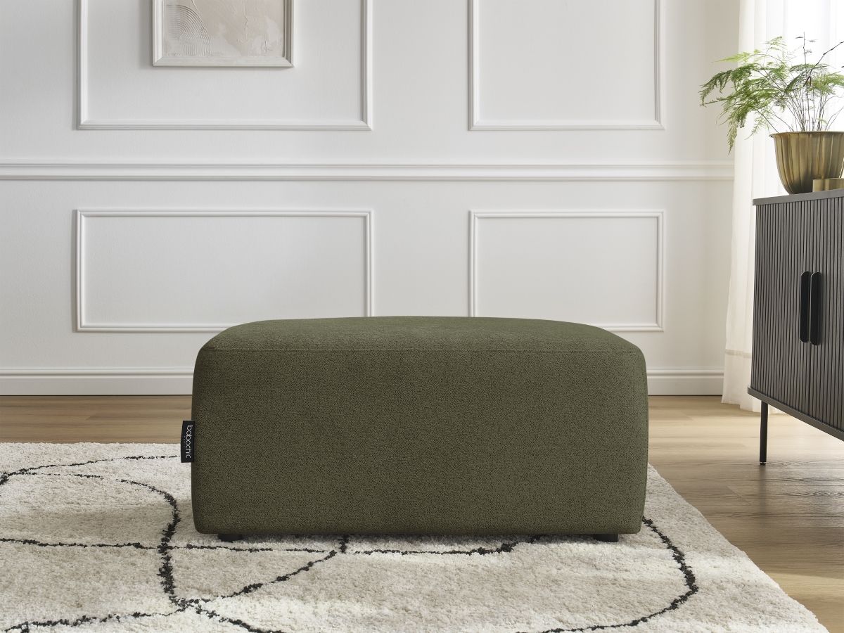 Bobochic Atilla Pouf Melange-Stoff Grün