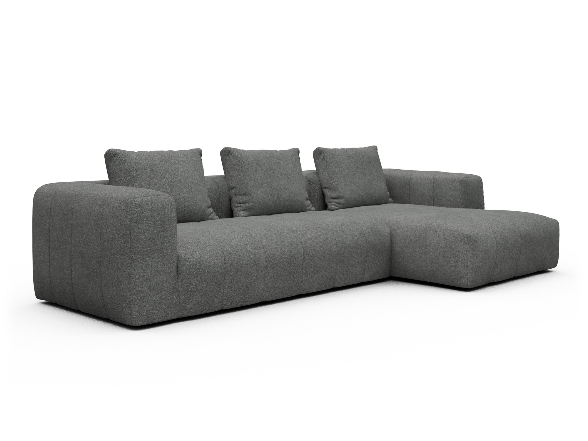 Hugo 2,5-Sitzer Armlehne links mit Chaiselongue Boucle-Ash-Grey moebelfaktor