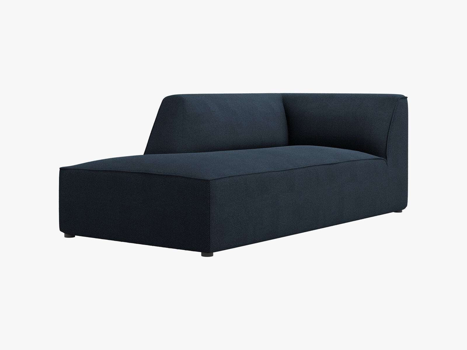 Micadoni Recamiere Ruby 1-Sitzer Links Strukturierter Stoff Ottawa Marineblau