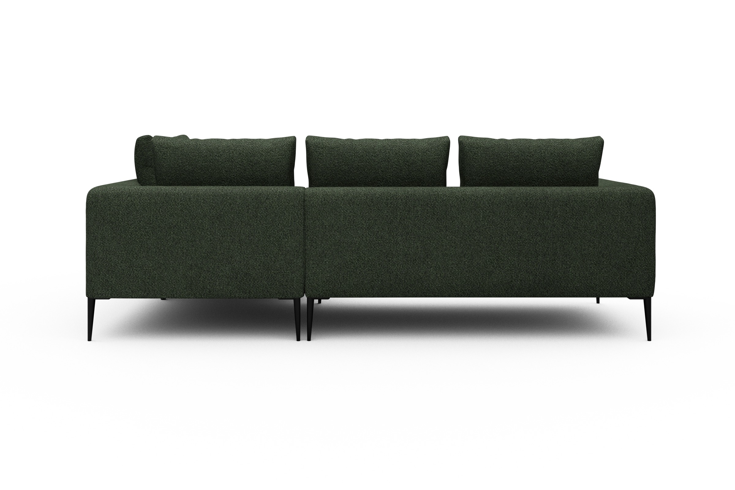 Ecksofa Paul Relax-Ecke rechts mit 2-Sitzer Vanora-Deep-Green