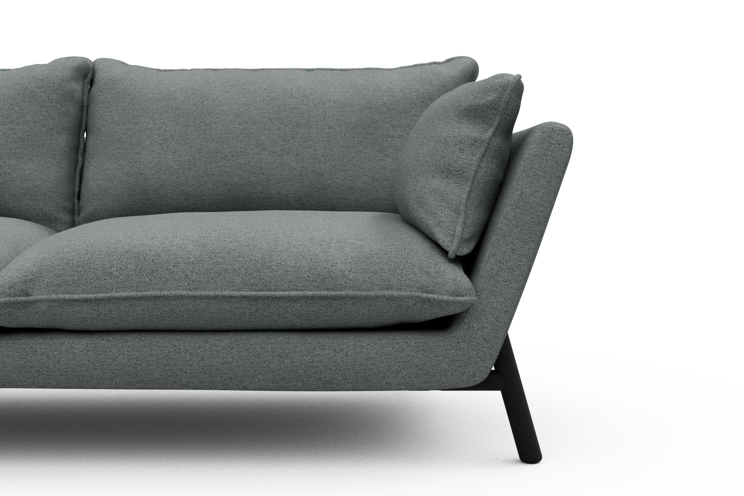 Sofa Emil PREMIUM 2-Sitzer Beinfarbe Eiche Schwarz Denari-Soft-Grey