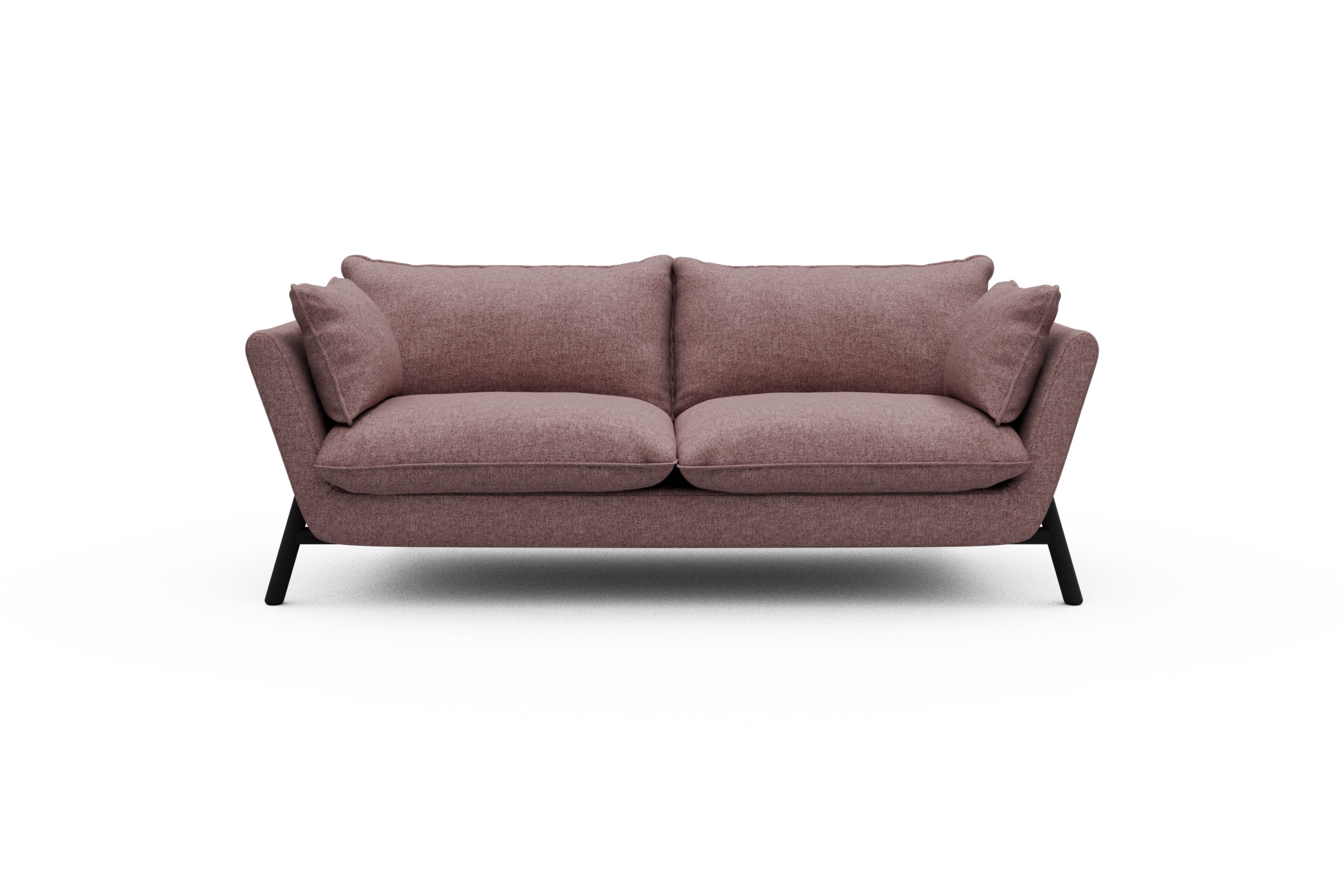 Skandi Home Sofa Emil PREMIUM 2-Sitzer Beinfarbe Eiche Schwarz Sama-Flamingo moebelfaktor