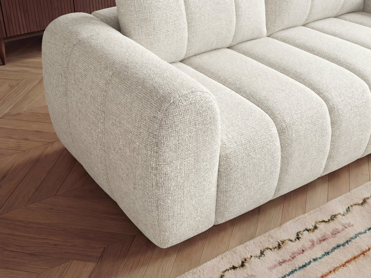 Bobochic Nesty Ecksofa in L-Form, 256 cm Melange-Stoff Beige Ecke rechts