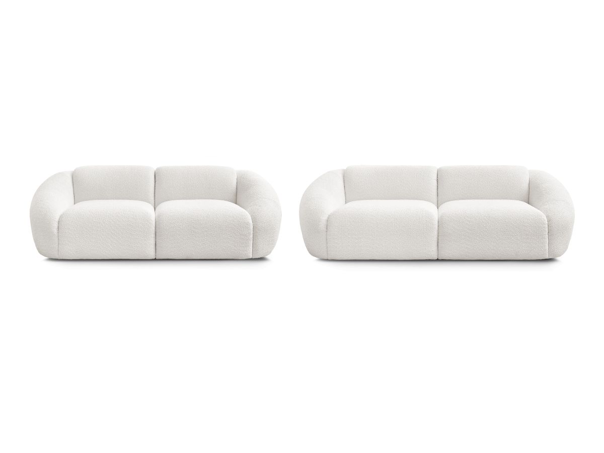 Bobochic Tina Sofa 5-Sitzer Bouclé-Stoff Weiß