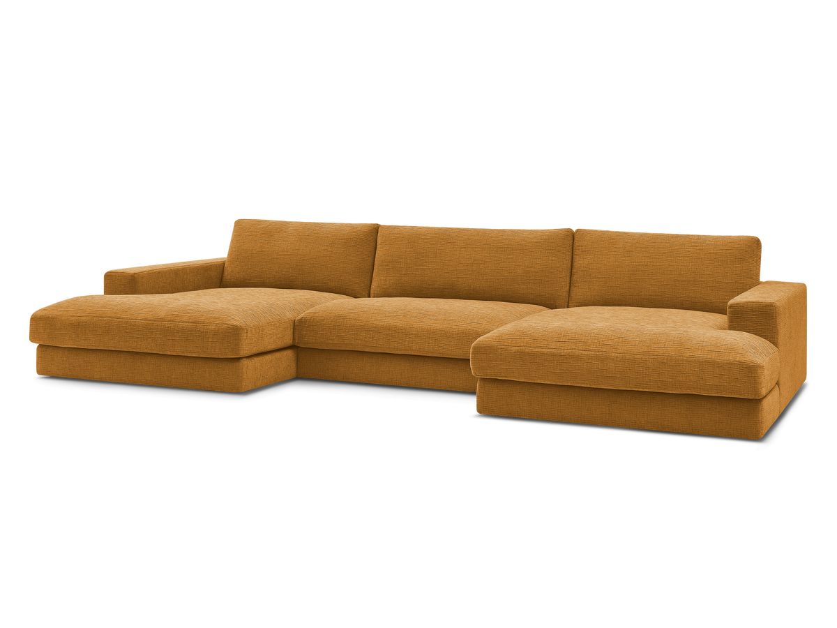 Bobochic Leonard Wohnlandschaft 404 × 159 cm Strukturstoff Gelb