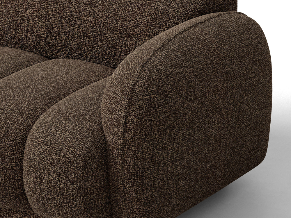 Cosmopolitan Design Ecksofa Bilbao 3-Sitzer kleine Version Boucle Miles Braun Rechts