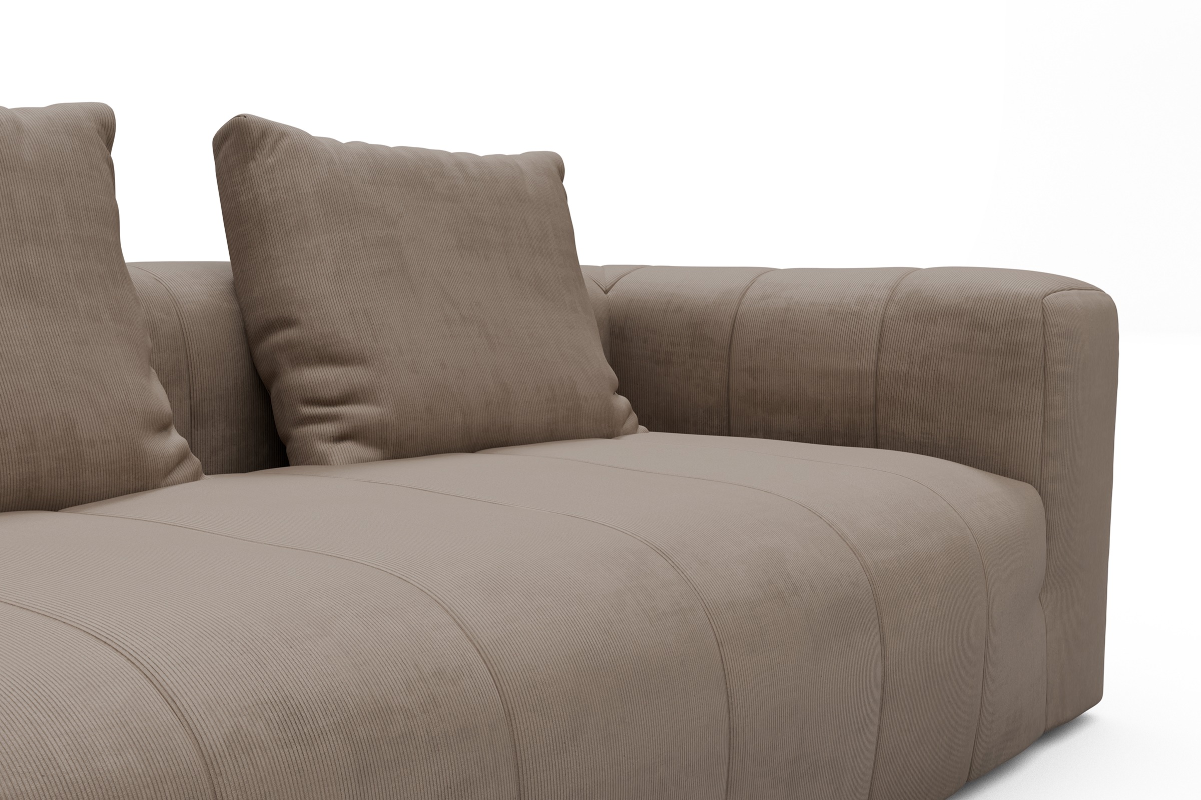 Sofa Hugo 3-Sitzer Cordufine-Biege