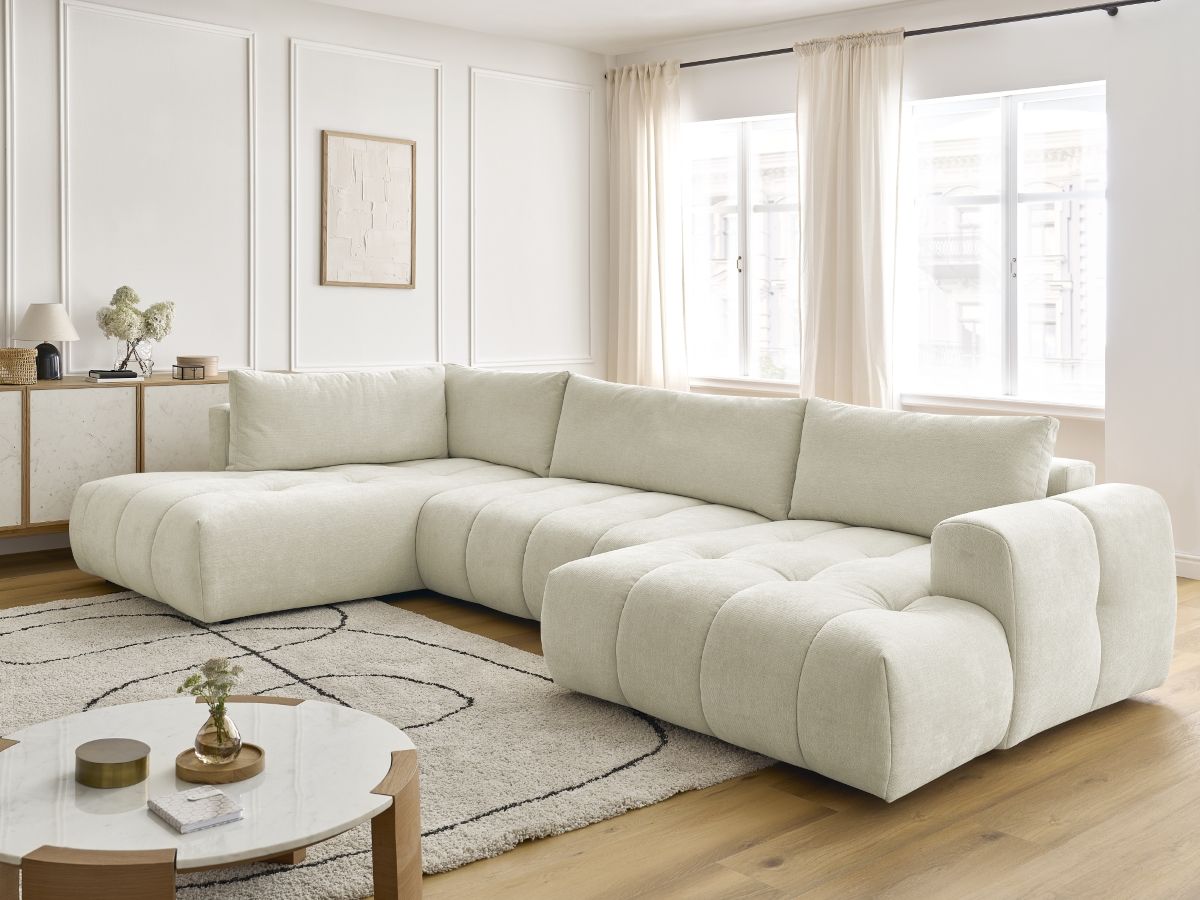 Bobochic Fuji Wohnlandschaft Stoff Beige Ecke rechts