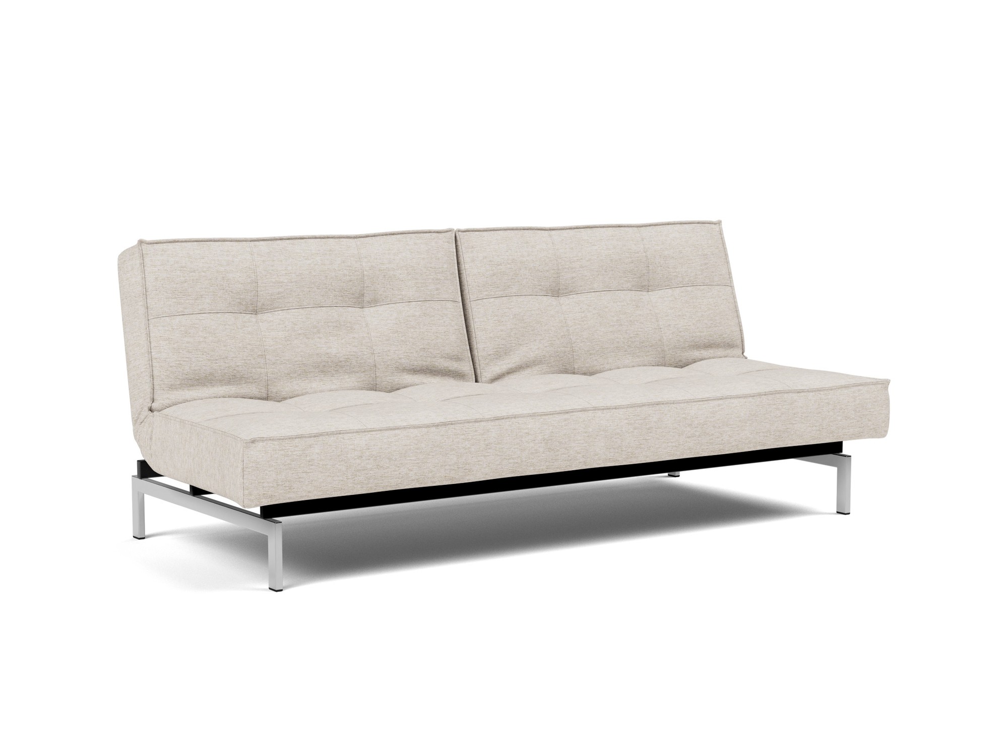 Schlafsofa Splitback Chenille Yuveno 470-Natural Beine Chrom