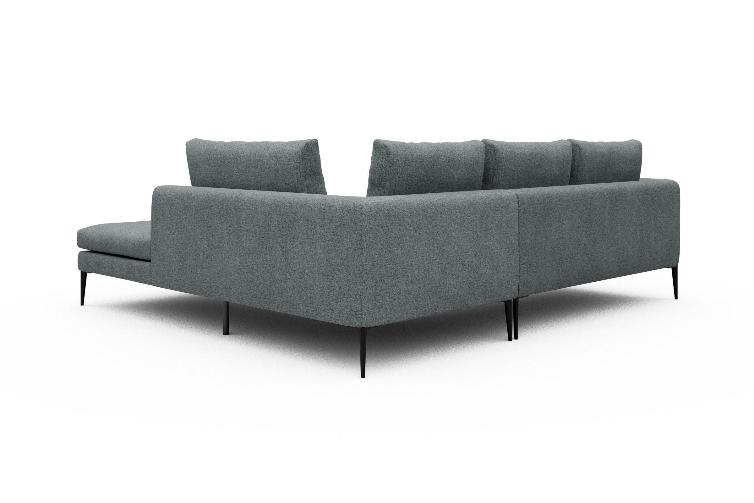 Ecksofa Paul Relax-Ecke rechts mit 2-Sitzer Casone-Light-Mixed-Green