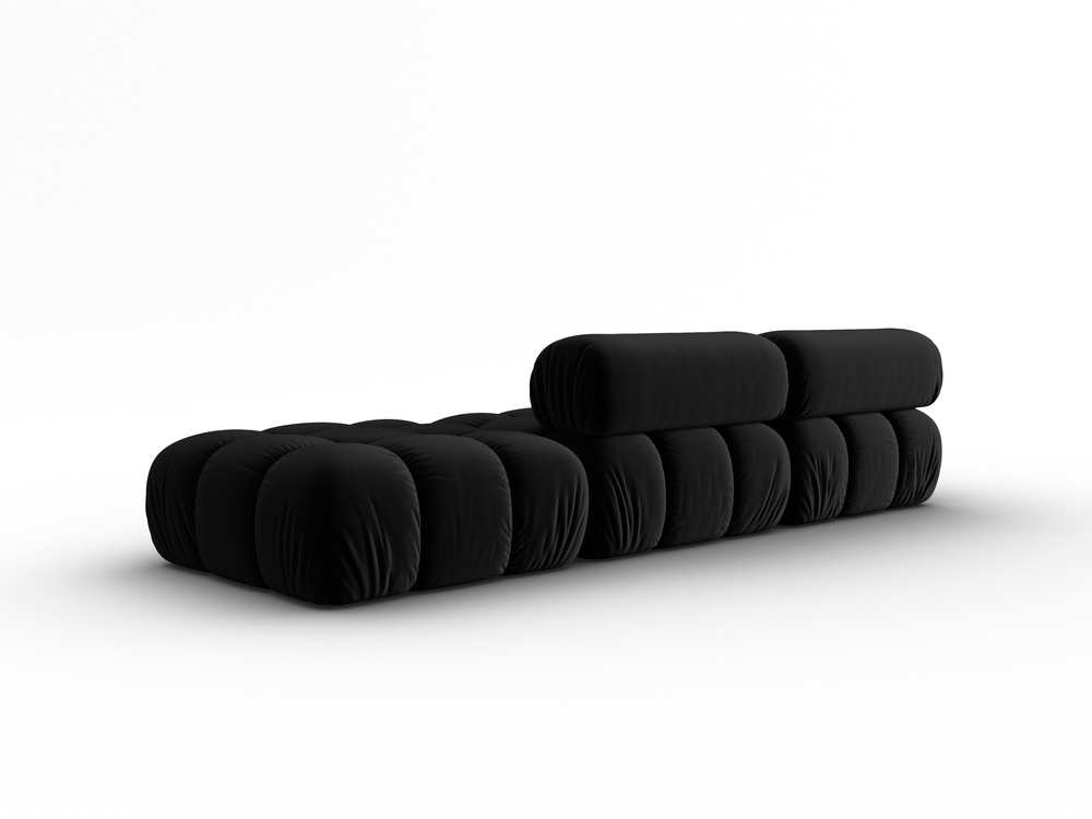 Cosmopolitan Design Modulares Sofa Cortina 4-Sitzer Samt Bluvel Schwarz Links