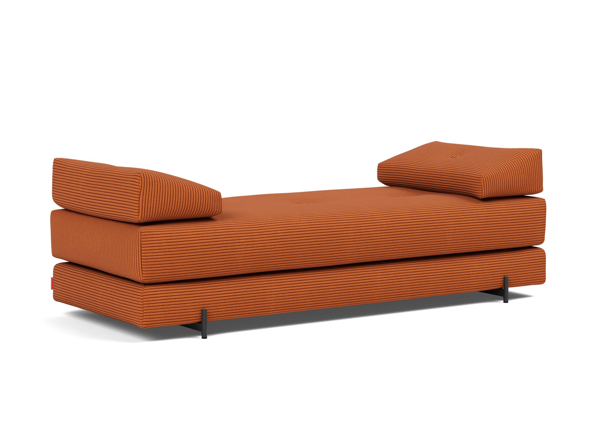 Tagesbett Sigmund Kord Corduroy 595-Burnt-Orange Beine Indu schwarz