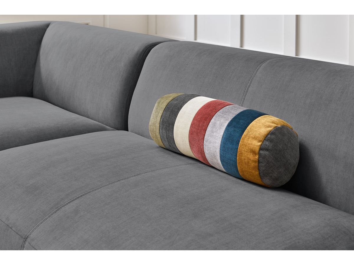 Bobochic Lavena Wohnlandschaft 359 × 220 cm Samt Dunkelgrau Ecke rechts