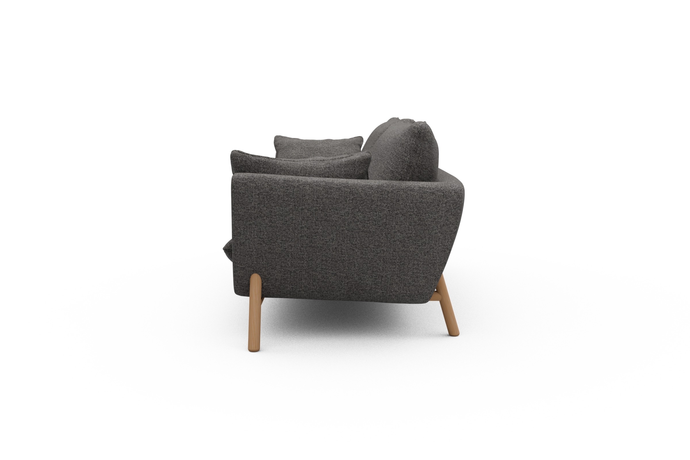Sofa Emil 3-Sitzer Beinfarbe Eiche Natur Carreno-Salt-and-Pepper